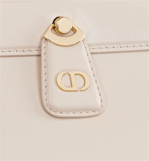 Small Dior Key Bag Dusty Ivory Box Calfskin